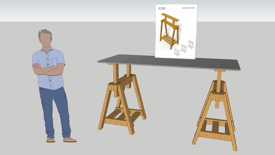 Sawhorse Glass Table