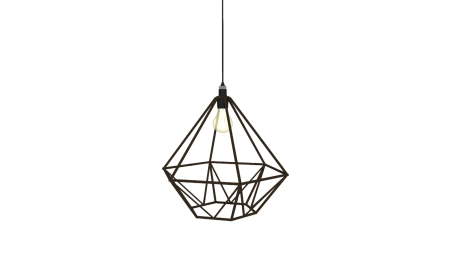 Hexagonal iron wire lamp