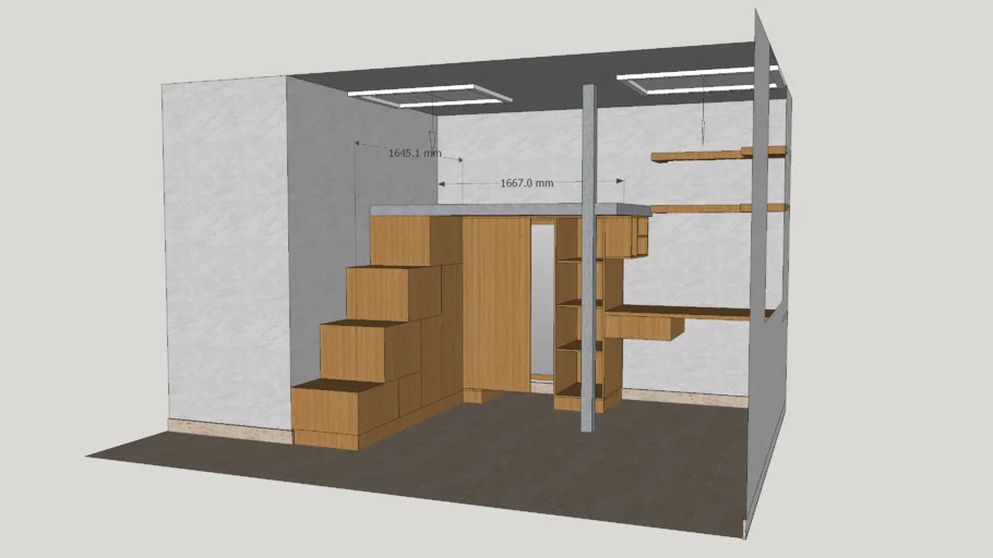 habitacion con cama alta
