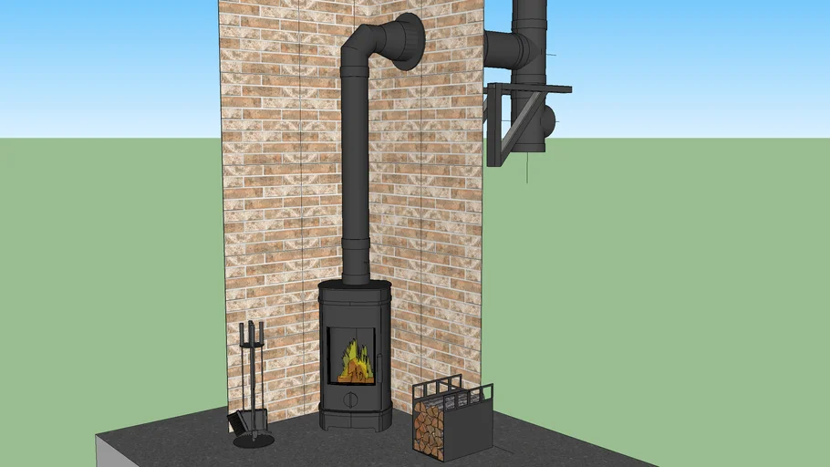 fireplace Stove Invicta Remilly + chimney 150/220mm Печь, камин, дымоход