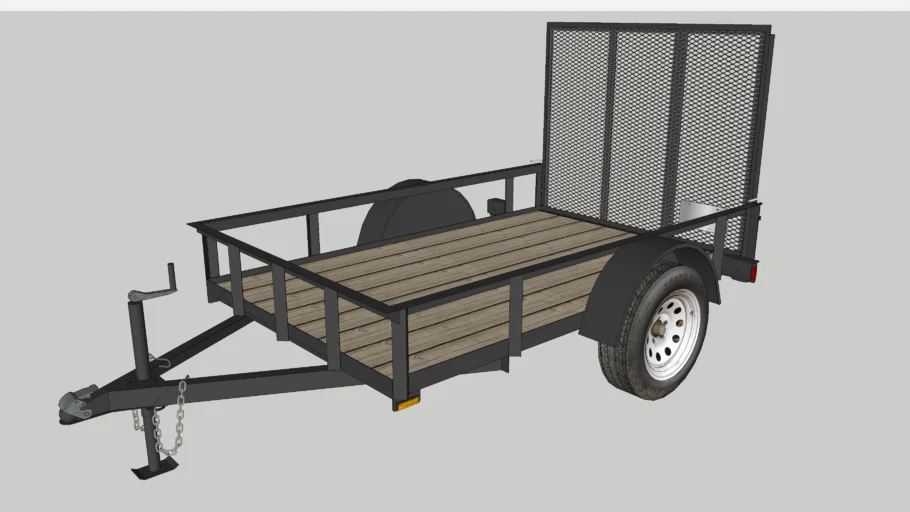 5x8 Landscaping Trailer with Ramp and Wood Deck