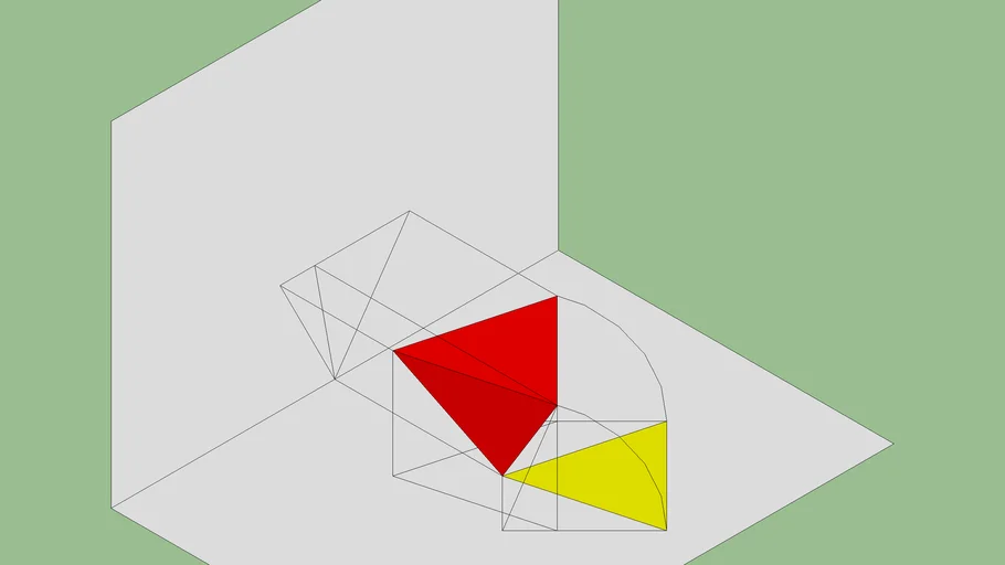 Diédrico: Tetraedro apoyado en un vértice