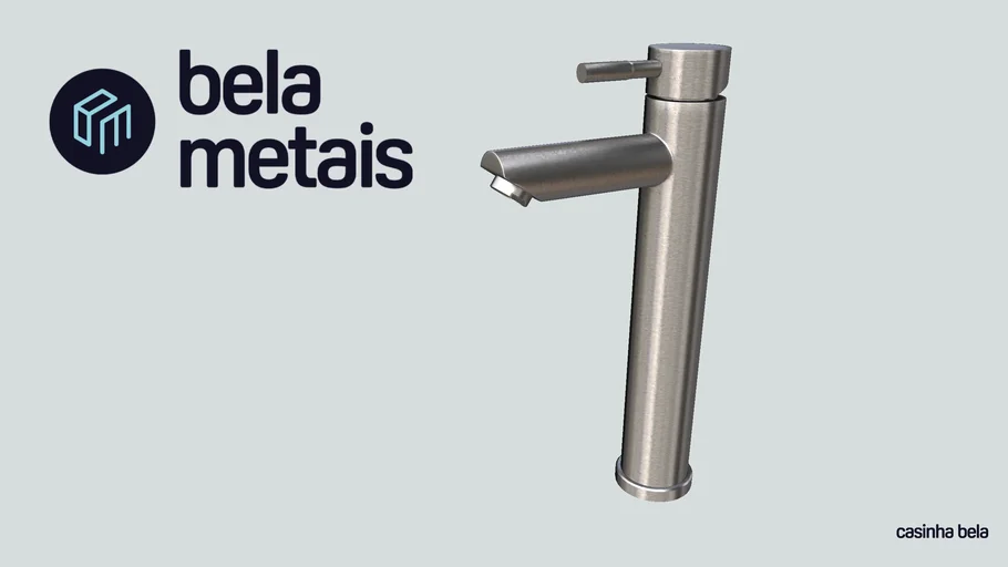 Torneira Monocomando Alta para Banheiro Inox Lis Escovada (TB120)