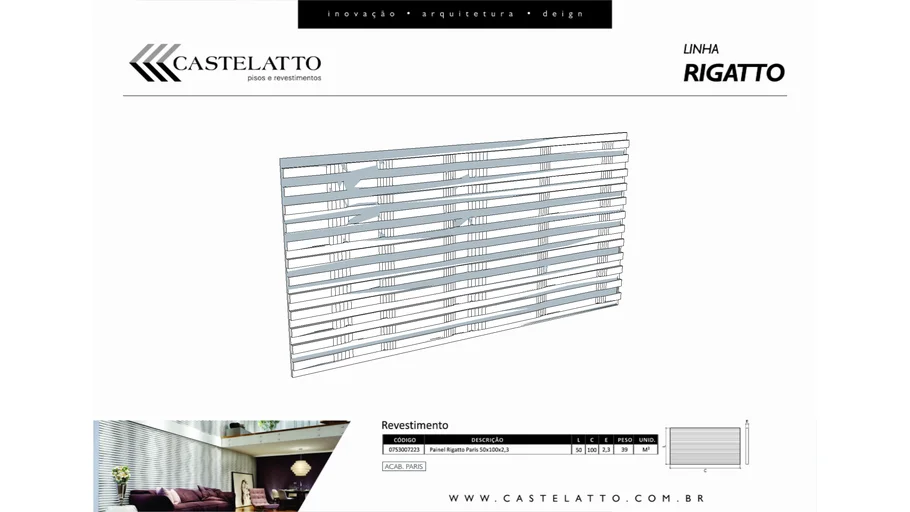 revestimento castelatto, Rigatto