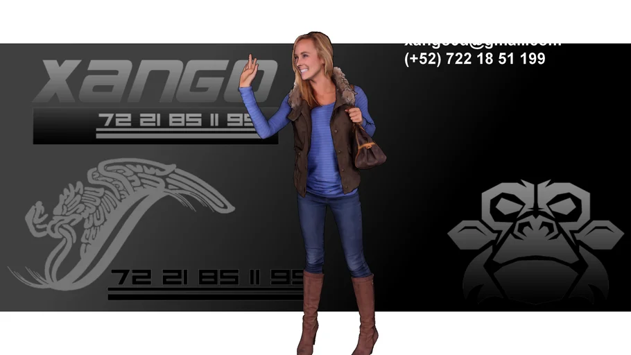 Mujer con abrigo, woman with coat, mulher com casaco - xango3d
