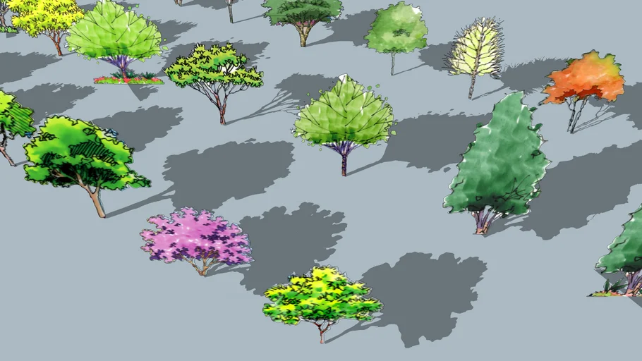 painting 2D TREE | 3D Warehouse