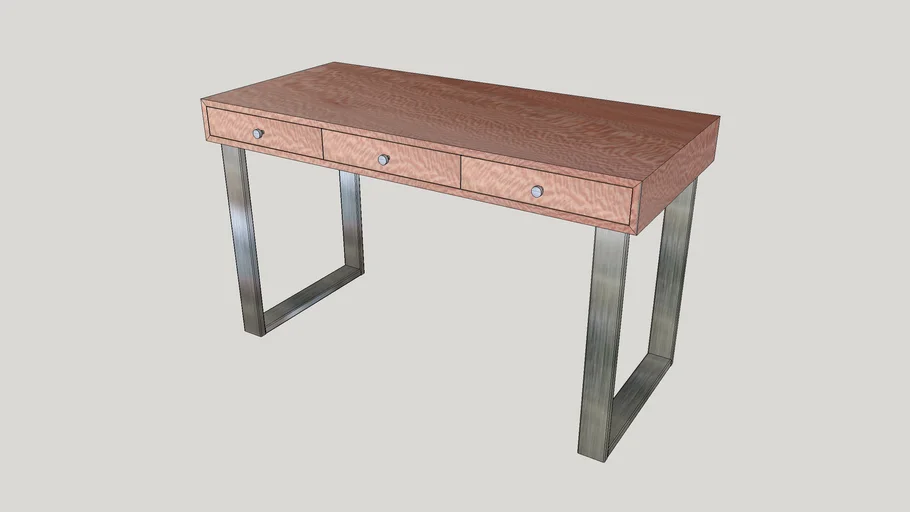 Modern Computer Desk with integrated cable management and modem/router storage