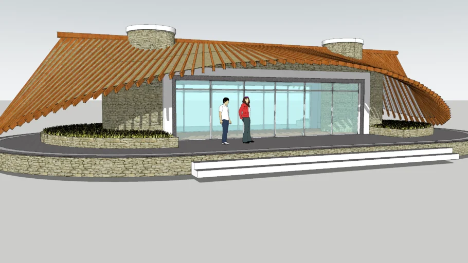 KIOSK WITH CURVED ROOF