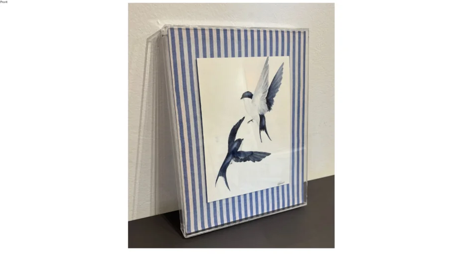 Quadro Decorativo Acrílico com Tecido - Pássaros
