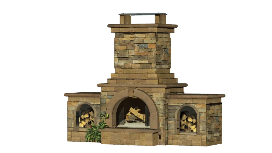 Cambridge Pre Made Canyon Stone Fireplace