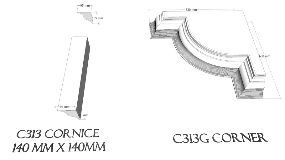 C313 Cornice & C313G Corner