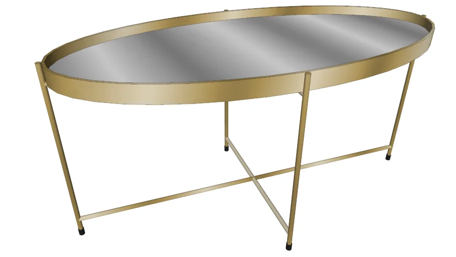 82740 Coffee Table Miami Oval Brass 83x40cm