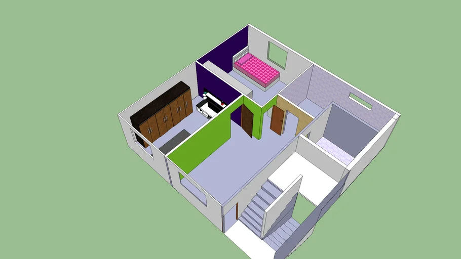 Apartamento ou casa pequena com dois quartos