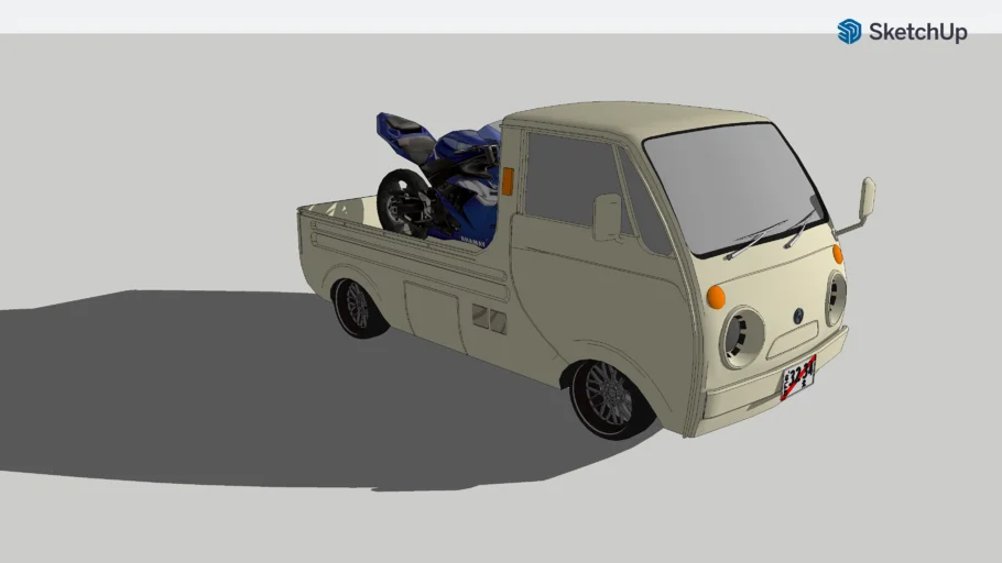 Stanced Kei Truck + Yamaha R1