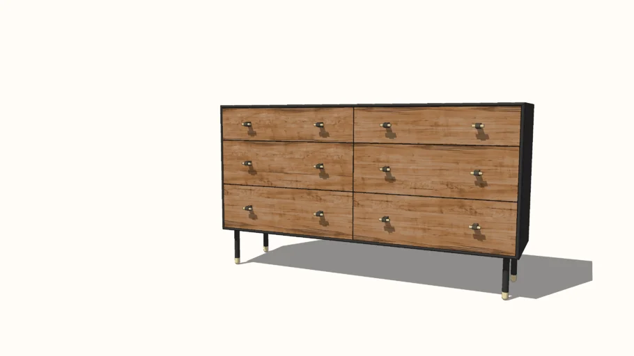 West Elm Modernist Wood + Lacquer 6-Drawer Dresser - Anthracite