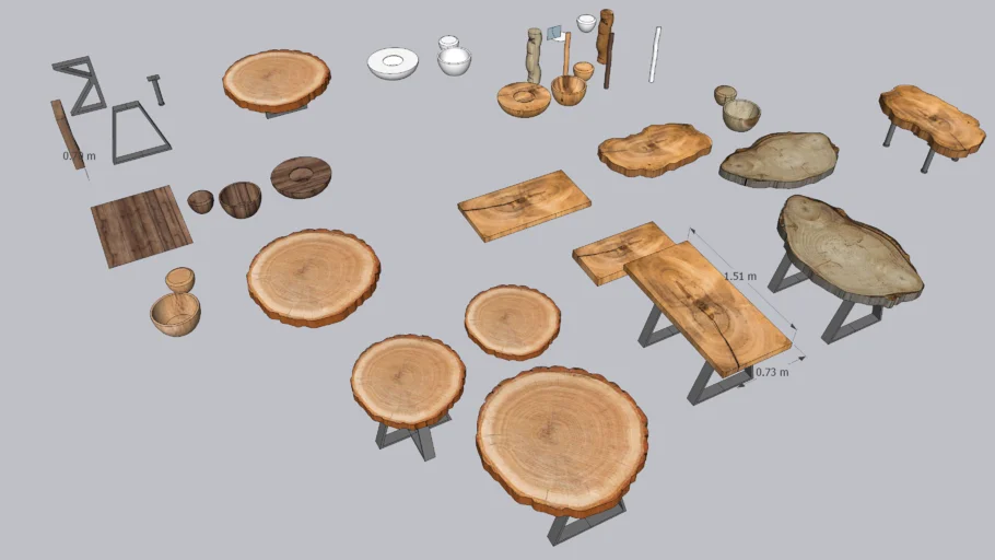 WABI SABI WOOD SOLID LOG TABLE DESIGN A1 1