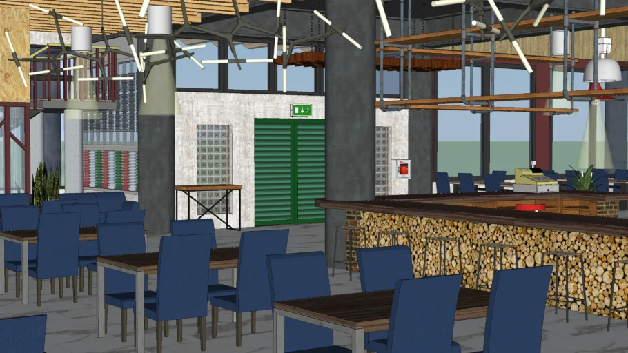 restaurant in loft style