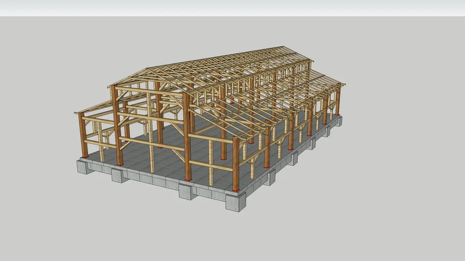 Timber Framed Barns offices with Pad Strip Foundations