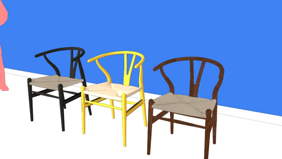 Y chair chaise bois et rotin wishbone CH24 carl Hansen