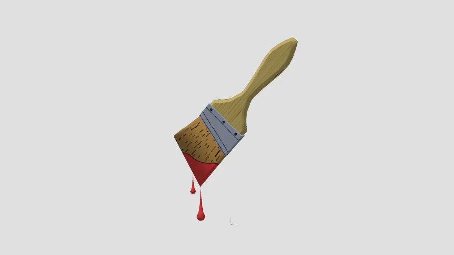 low poly paint brush