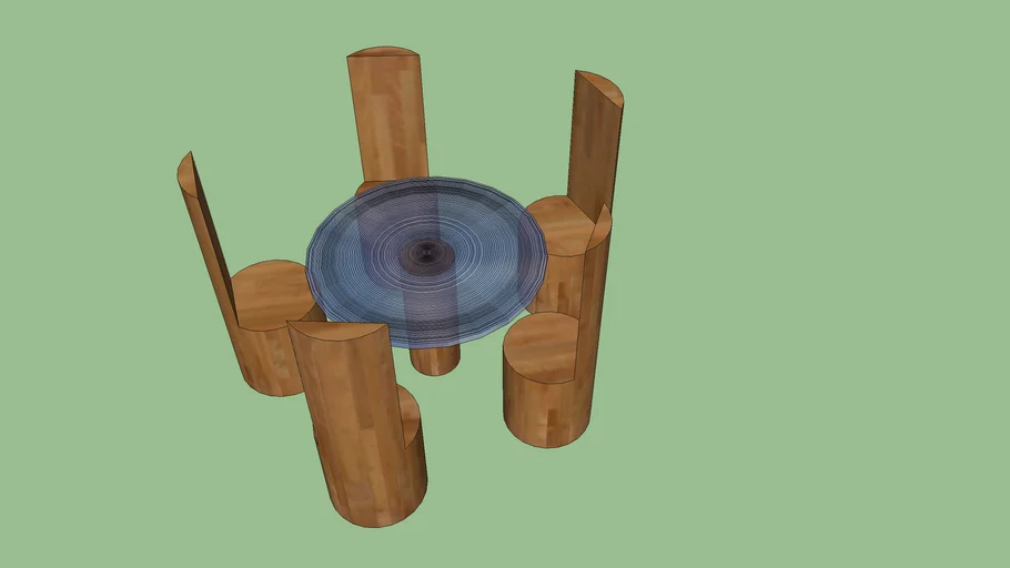 Wood table and chair 