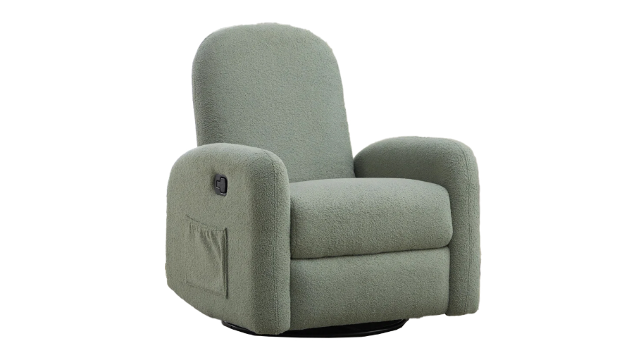 Haaniyah Boucle Fabric Swivel & Rocking Recliner | 3D Warehouse