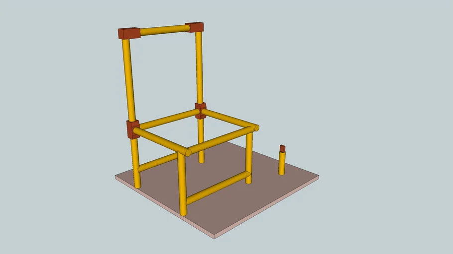 Bamboo chair, with traditional wood joinery