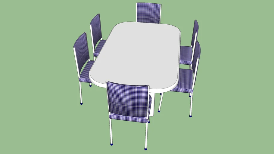 Blue/White Dining Table