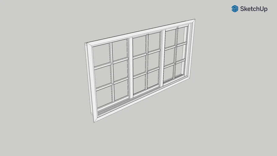 Janela 3 folhas  200x100 quadriculada de correr