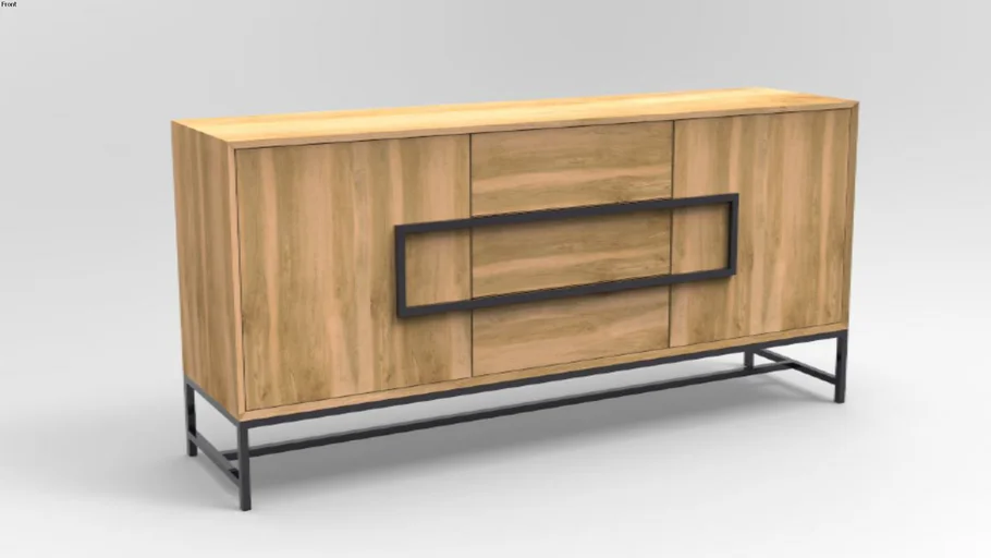 Strong wood sideboard with rectangular handle #8
