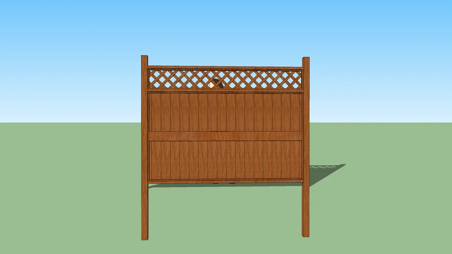 Lattice Top Cedar Fence Panel