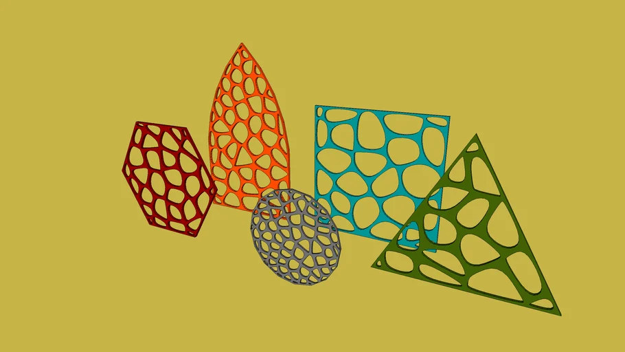 Shapes with Voronoi patterns