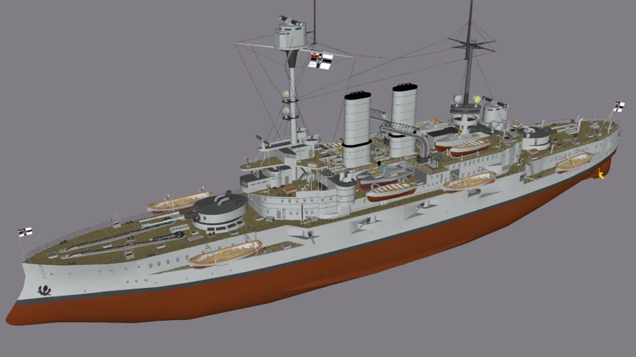IMPERIAL+GERMAN+NAVY+WW1+Kaiserliche+Marine+BATTLESHIP+RHINELAND+Dreadnougth+1901