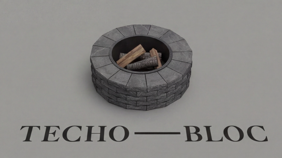 Techo-Bloc - Valencia Fire Pit - SHALE GREY | 3D Warehouse