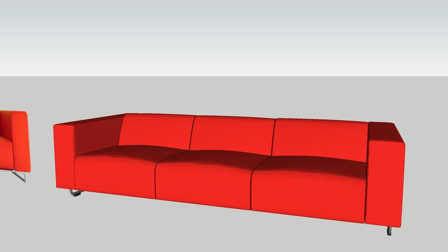 SOFA 3 SEATS RED
