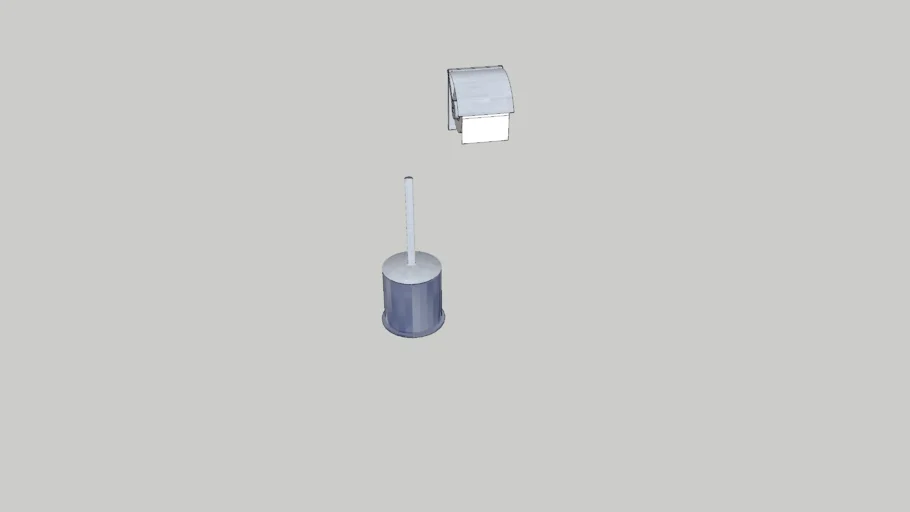 Bathroom accessories, paper holder / Set portarrollos y escobilla