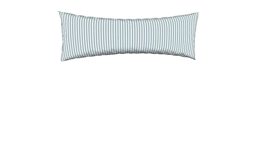 14" x 40" lumbar pillow blue and white striped