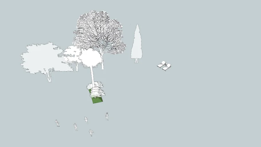 black_white tree 2d elevation