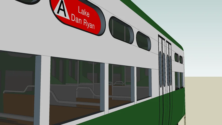 CTA Chicago L 6000 series train car Green&White Version 2