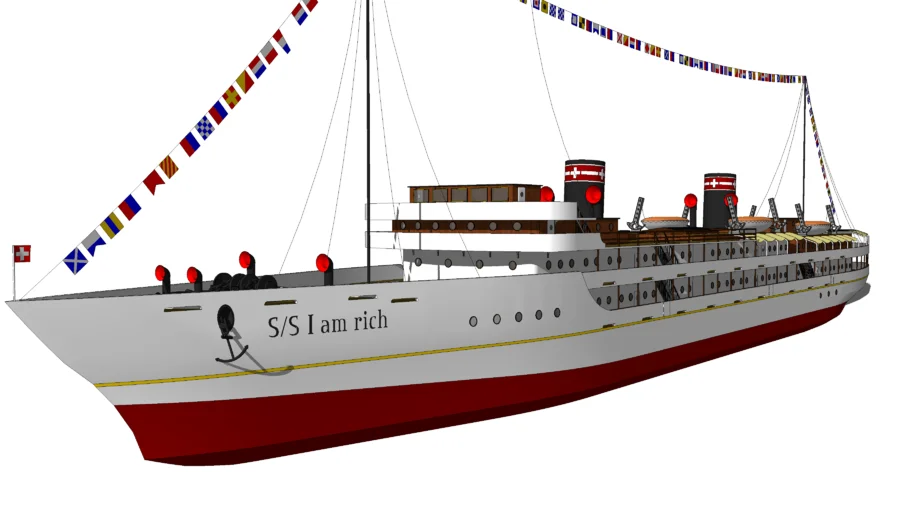 Royal steam ship with interior
