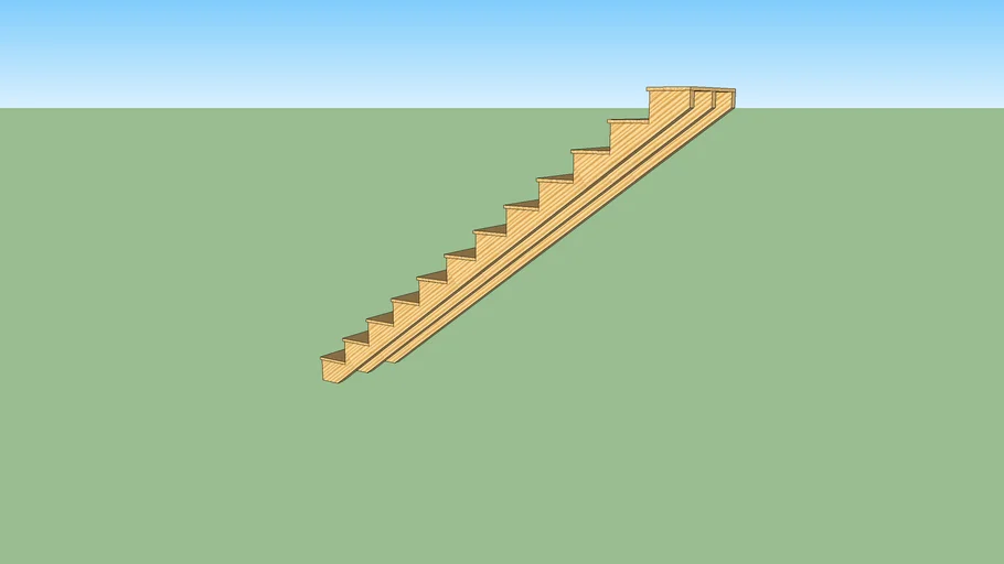 Straight Stairs - 9" Rise x 12" Run x 3' wide