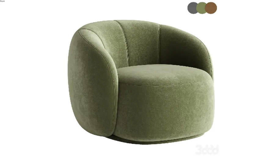 Curved Lounge Chair - Merlot