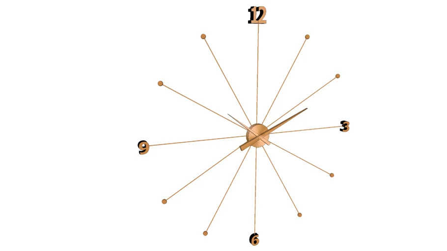 39279 Wall Clock Like Umbrella Rose Gold