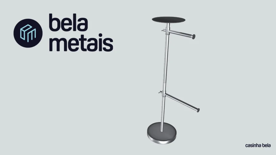Toalheiro de Piso em Inox Donatello Cromado (DOTP05)