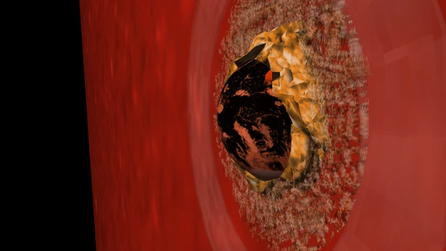 Earth Being Swallowed by the Growing Sun