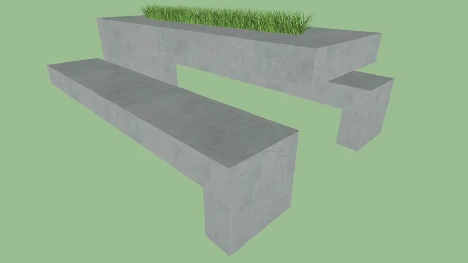 CONCRETE FURNITURE  CONCRETE CHAIRS /  OUTDOOR FURNITURE  WITH PLANT / CONCRETE BENCH WITH  TABLE