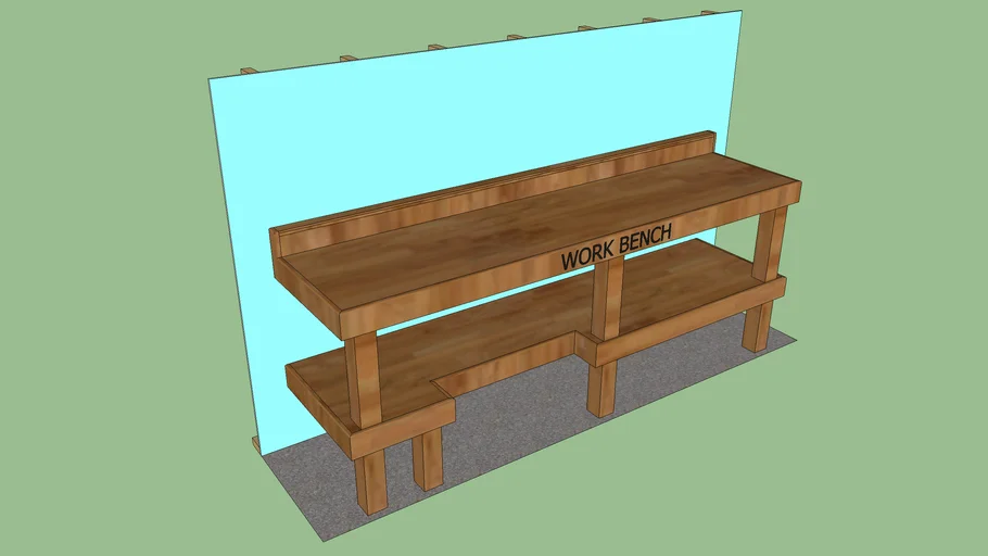 Work Bench Back Wall Mounted
