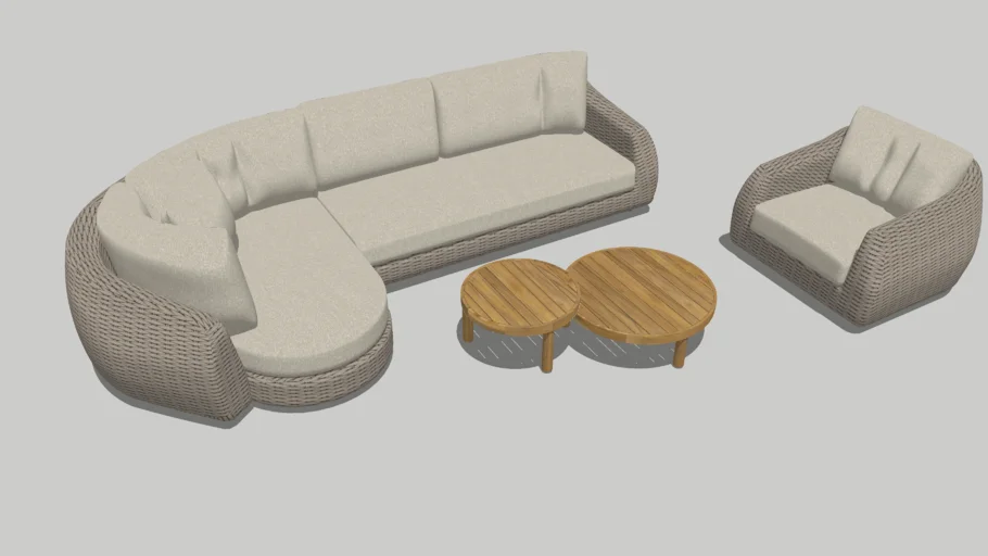 Maxime lounge set with Finn teak tables - 4 Seasons Outdoor furniture