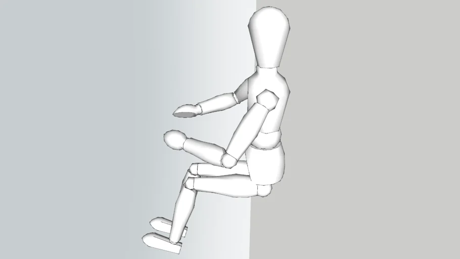 Boneco 3D sentado