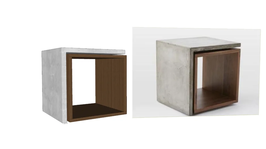 CONCRETE & WOOD SIDE TABLE